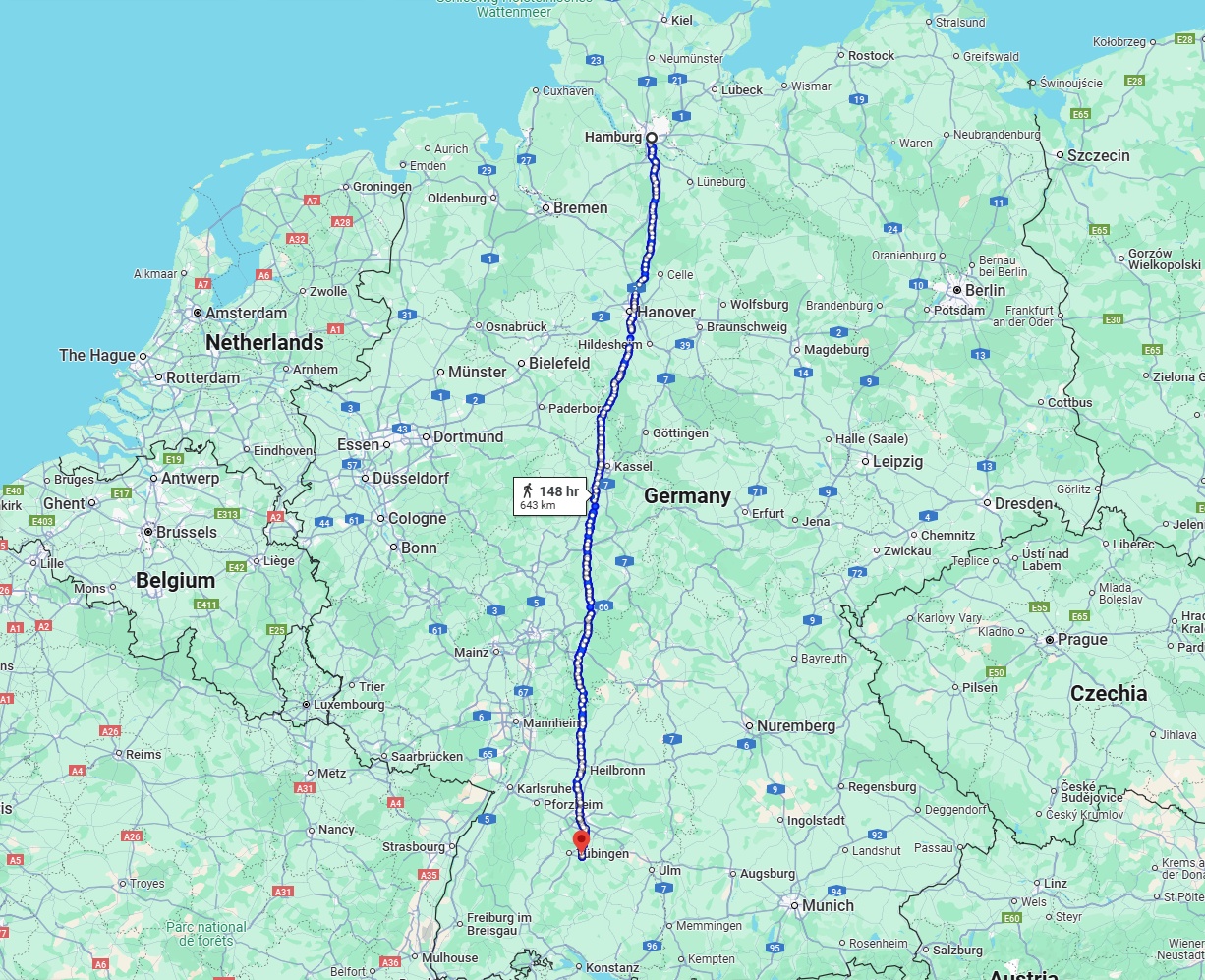 Anreise von Hamburg Zu Reutlingen Über 