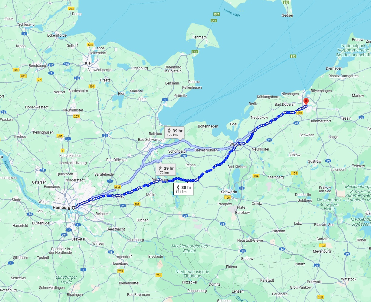 Anreise von Hamburg Zu Rostock Über 