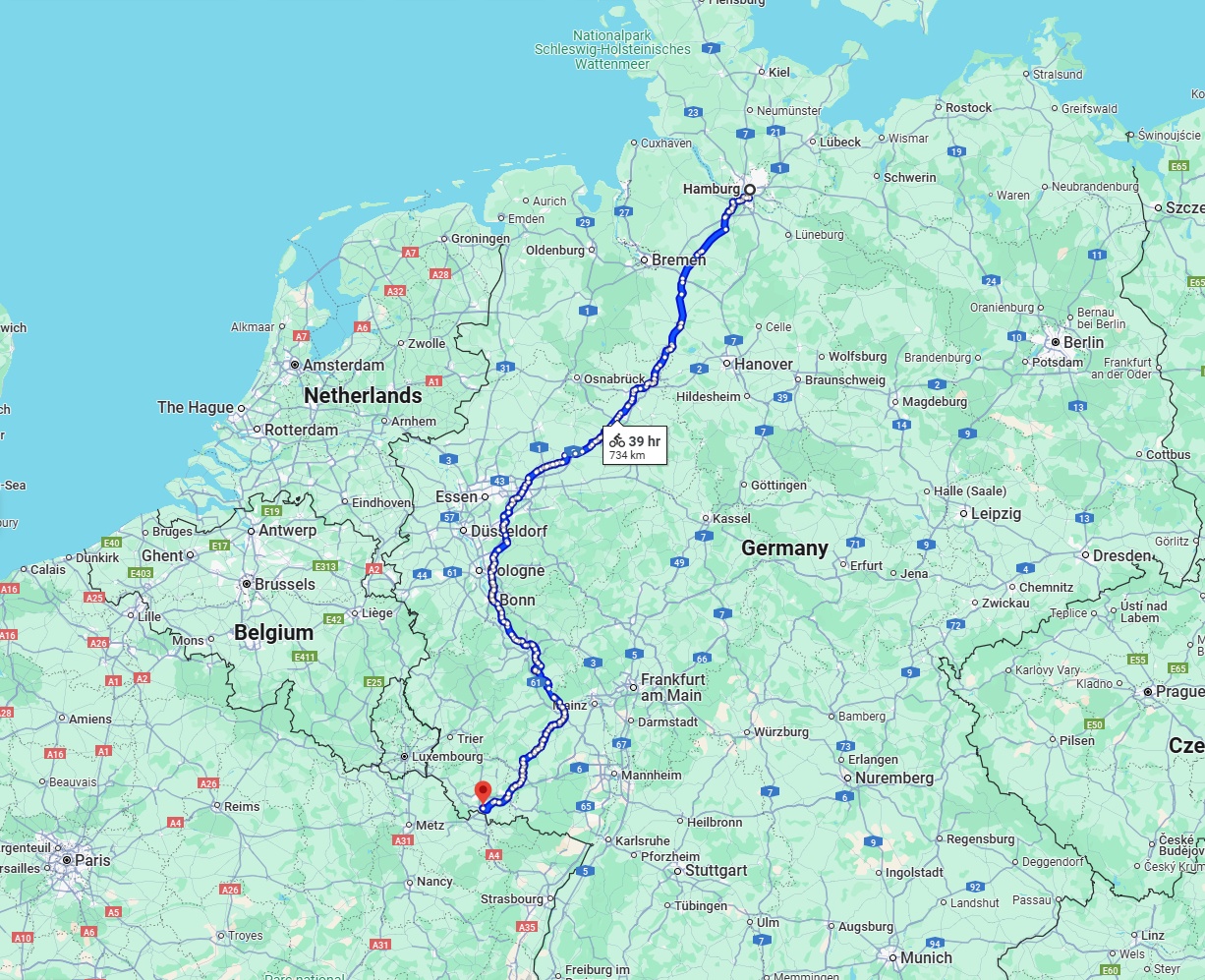 Anreise von Hamburg Zu Saarbrücken Über 