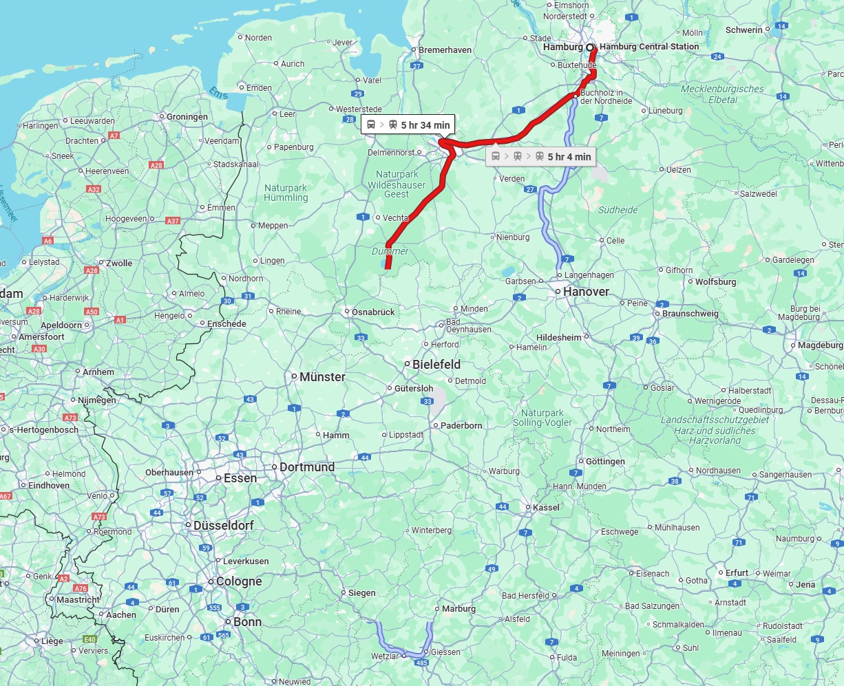 Anreise von Hamburg Zu Siegen Über 