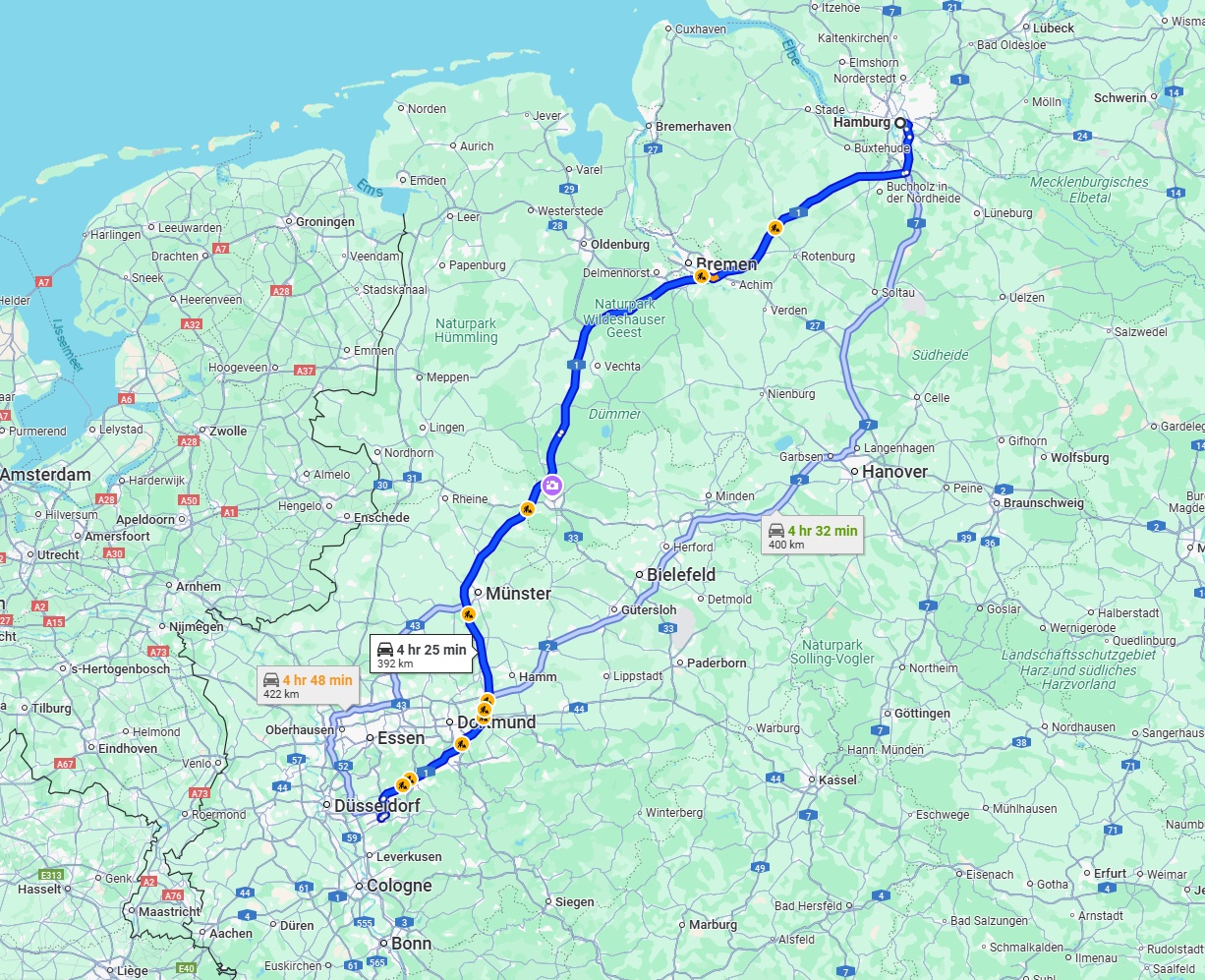 Anreise von Hamburg Zu Solingen Über 