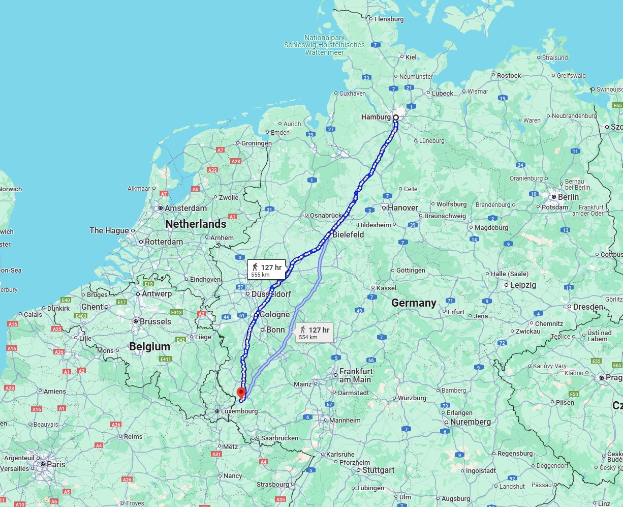 Anreise von Hamburg Zu Trier Über 