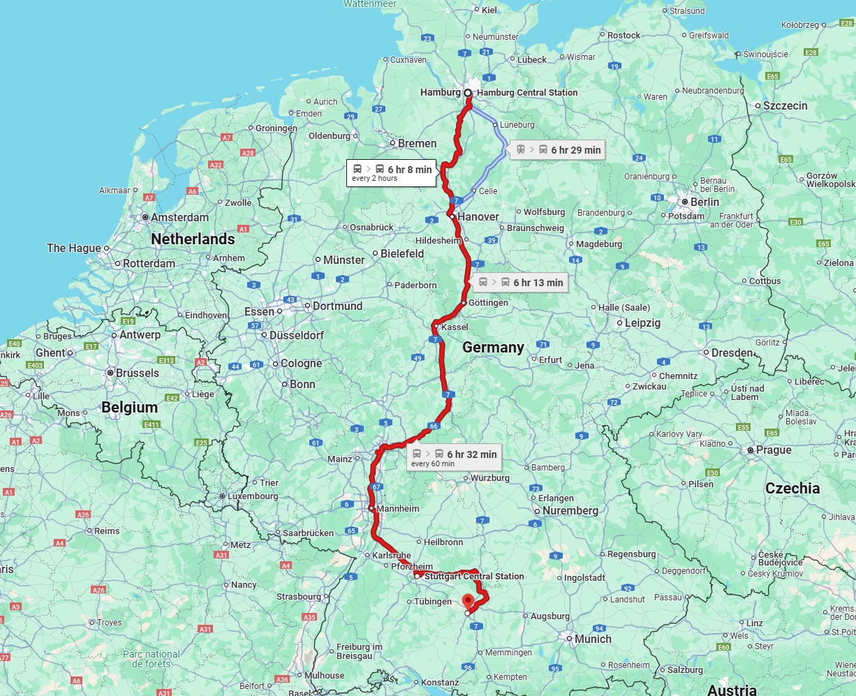 Anreise von Hamburg Zu Ulm Über 