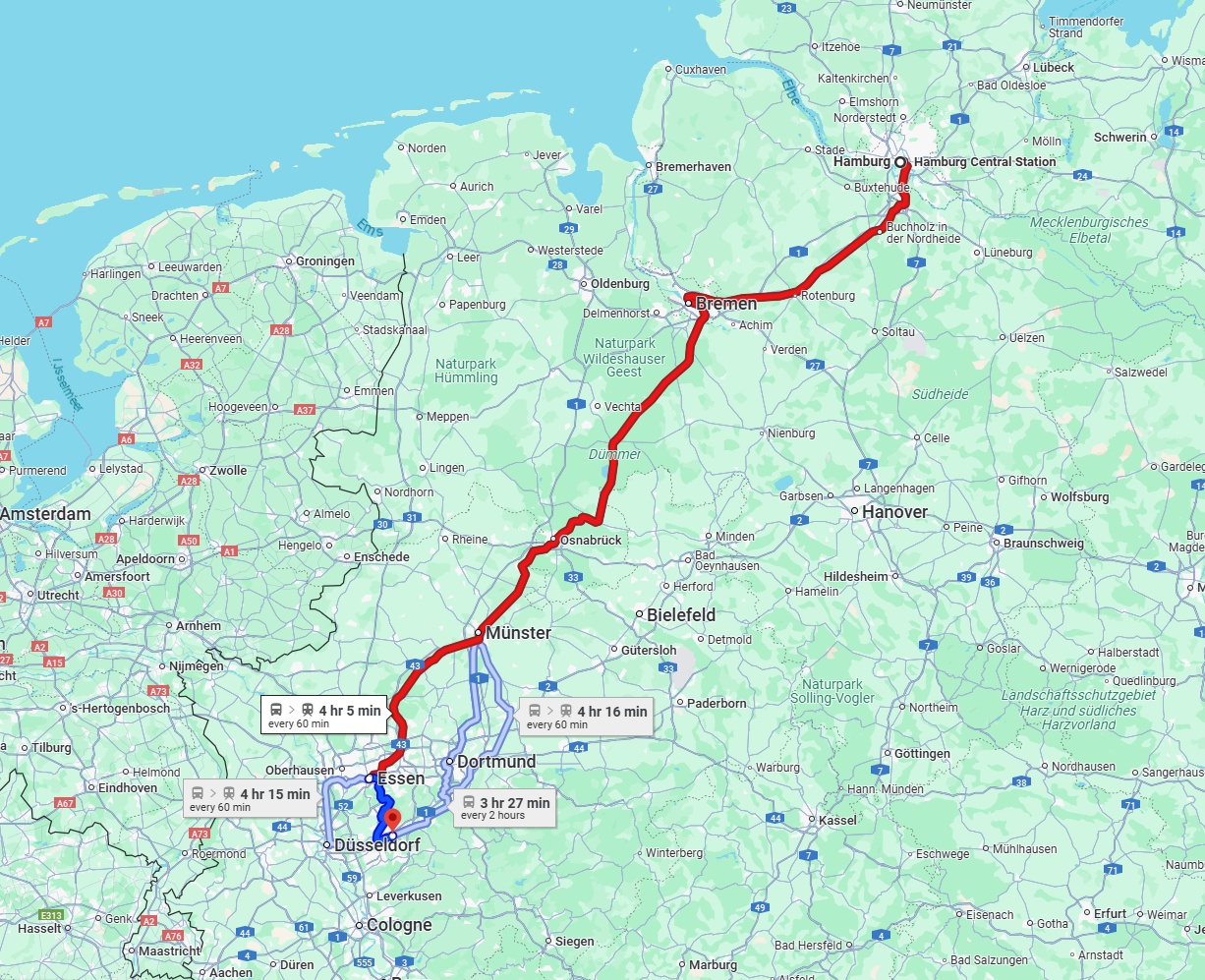 Anreise von Hamburg Zu Wuppertal Über 