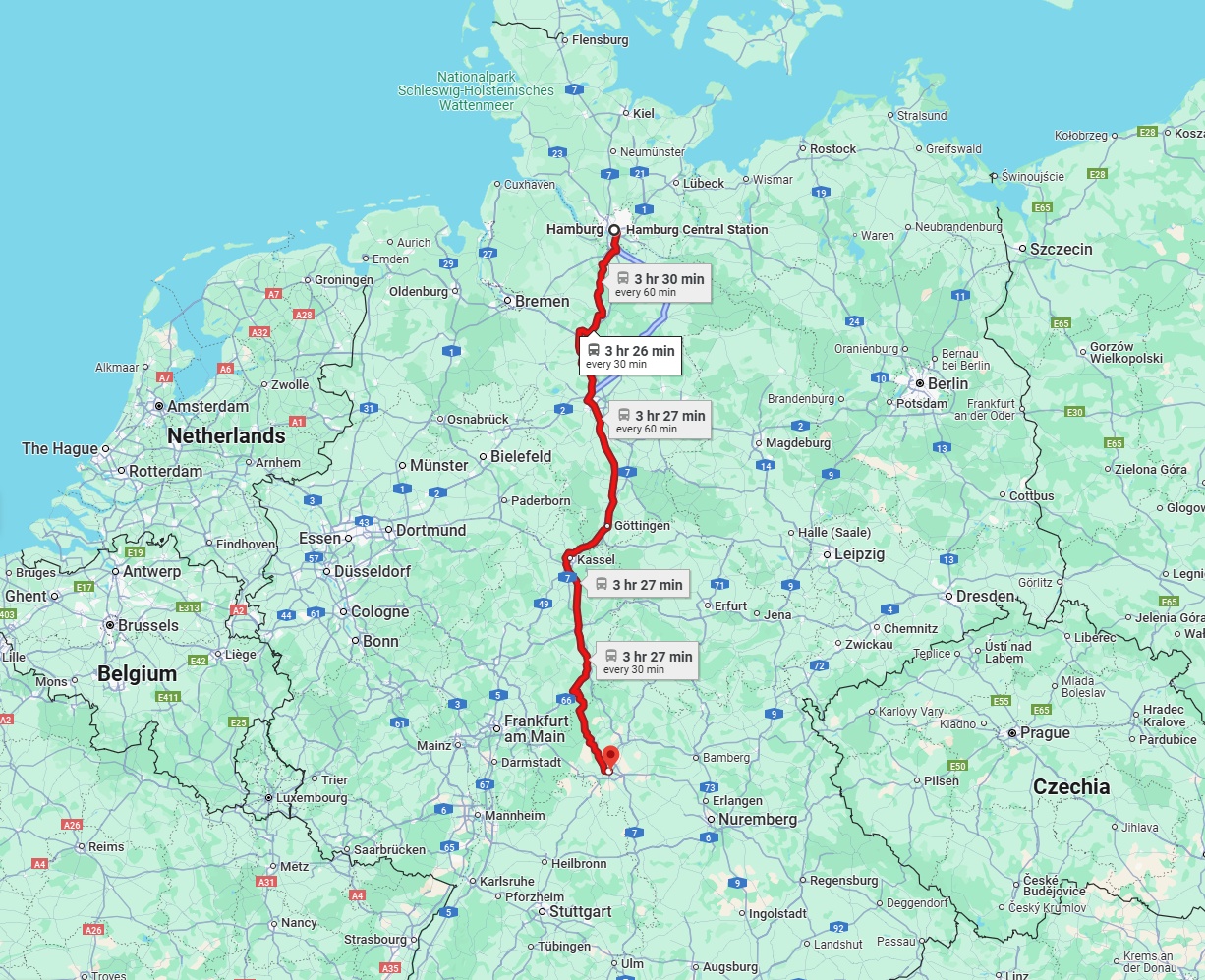 Anreise von Hamburg Zu Würzburg Über 