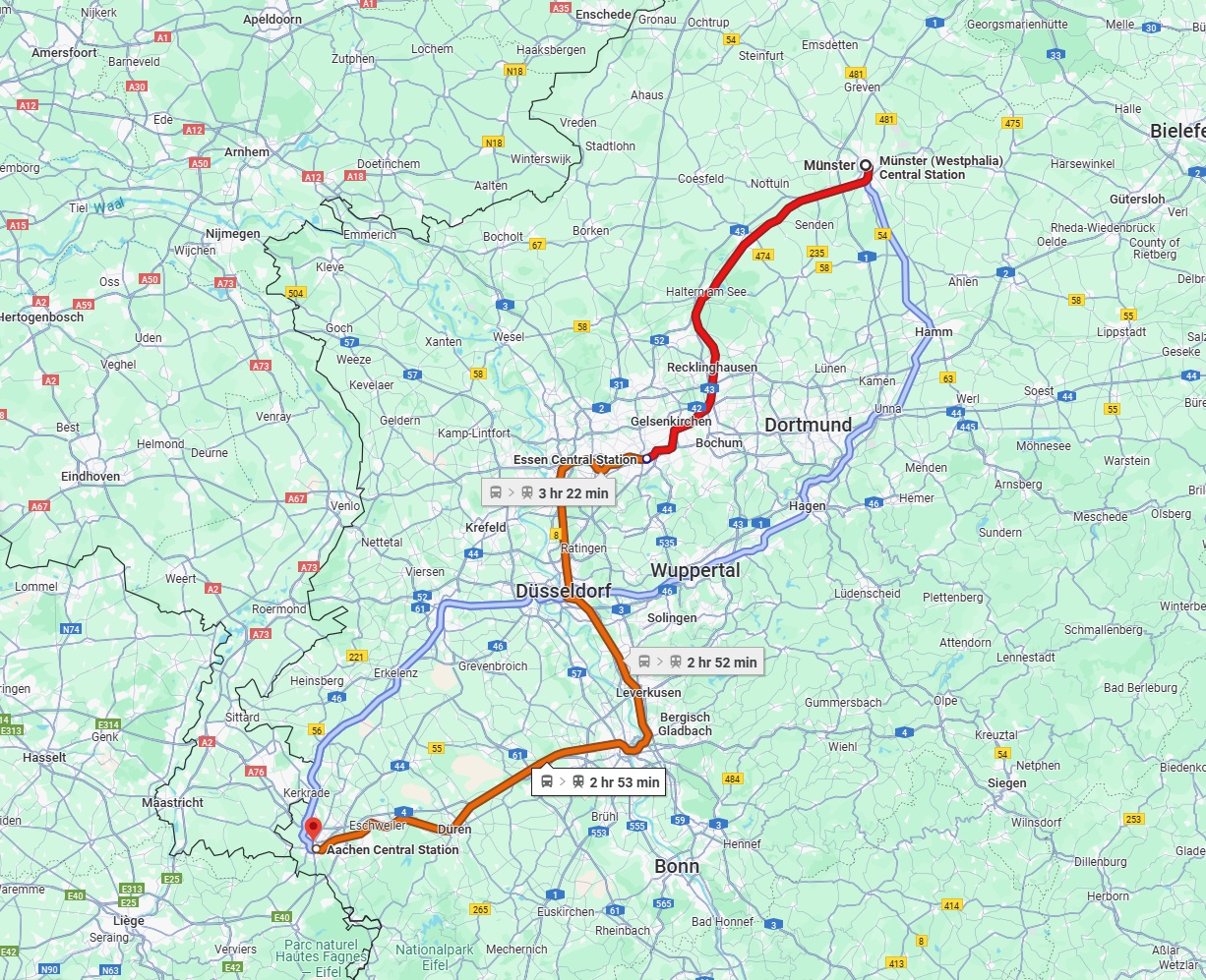 Anreise von Münster Zu Aachen Über 