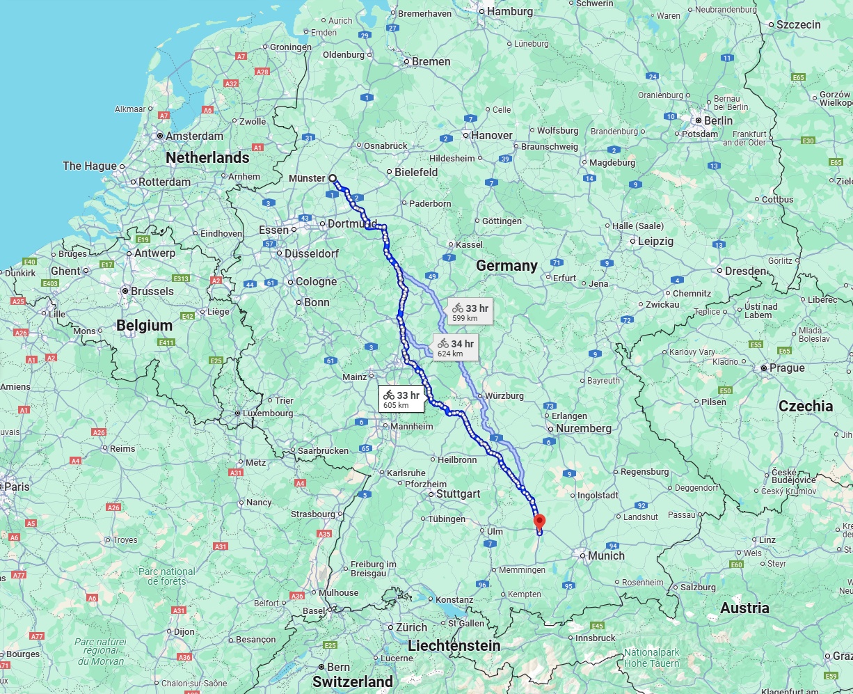 Anreise von Münster Zu Augsburg Über 