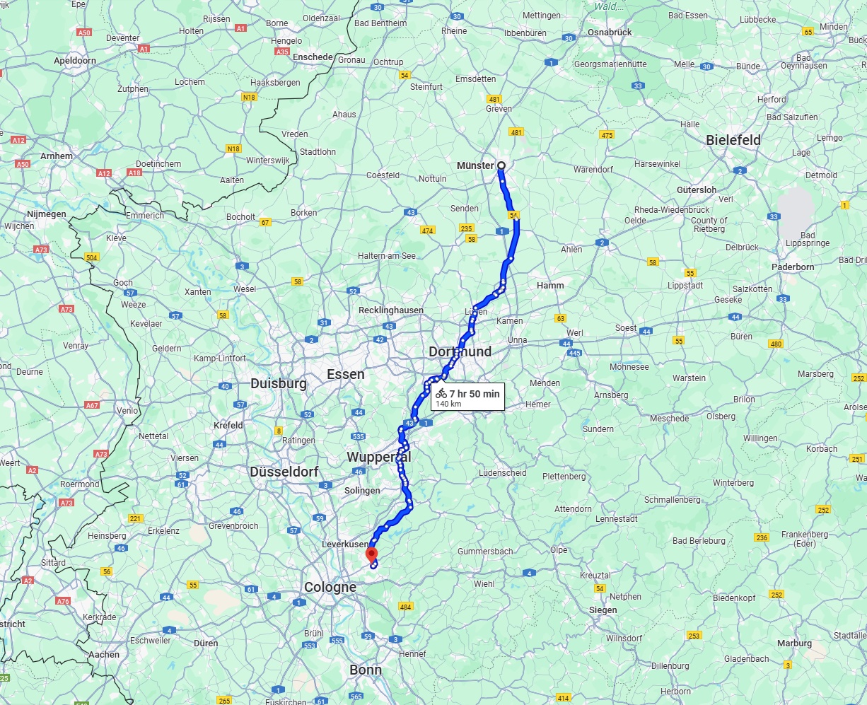 Anreise von Münster Zu Bergisch Gladbach Über 