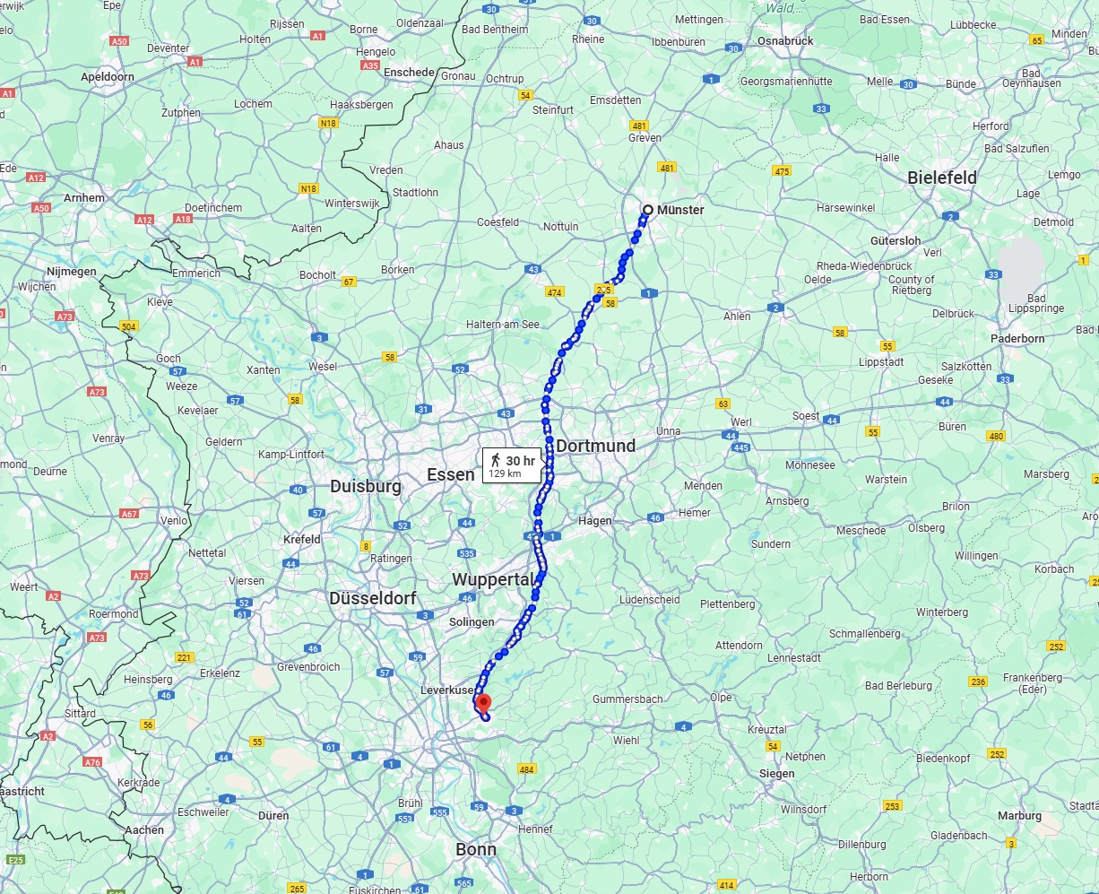 Anreise von Münster Zu Bergisch Gladbach Über 