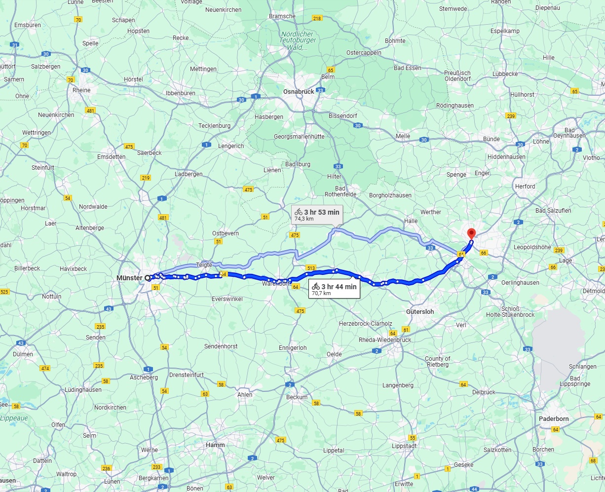 Anreise von Münster Zu Bielefeld Über 