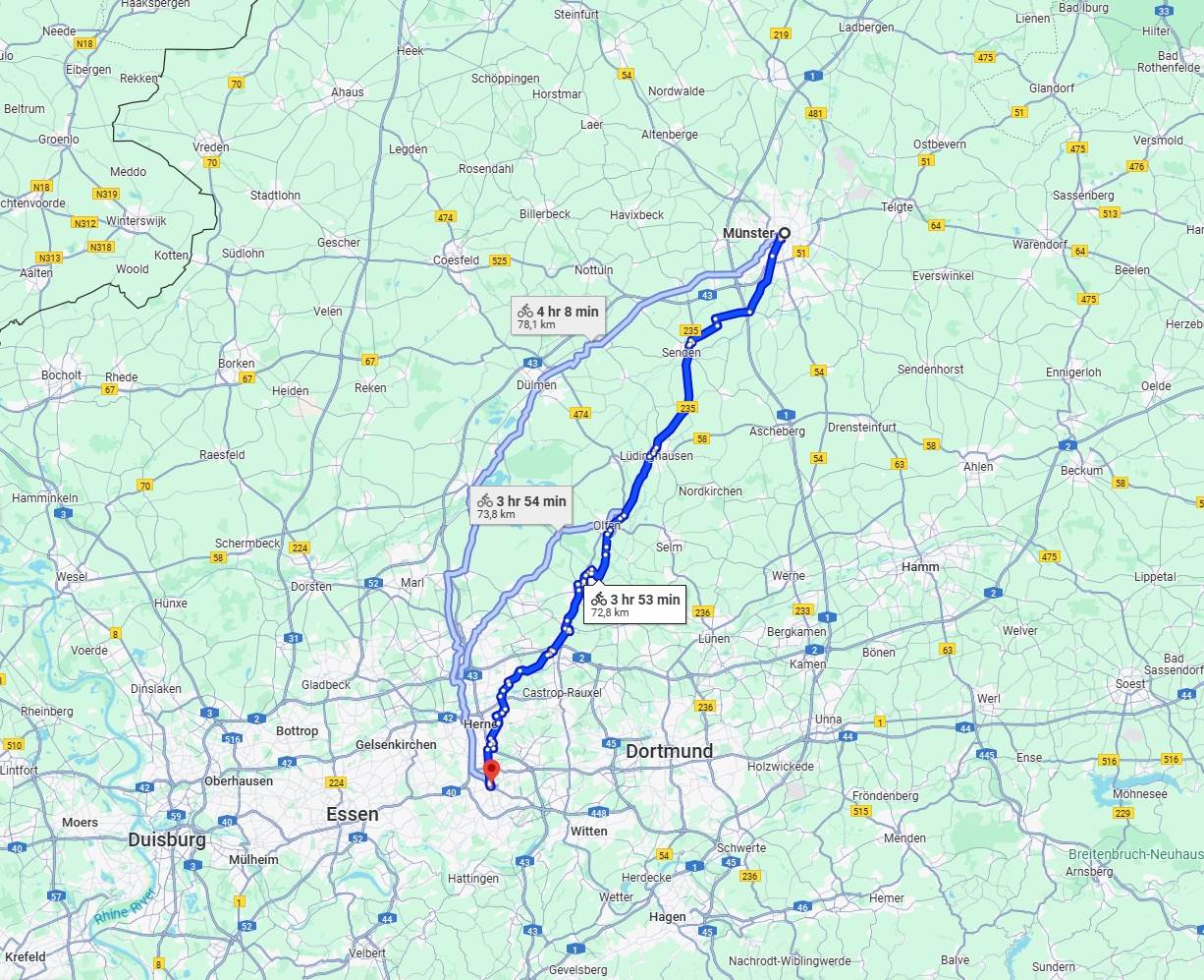 Anreise von Münster Zu Bochum Über 