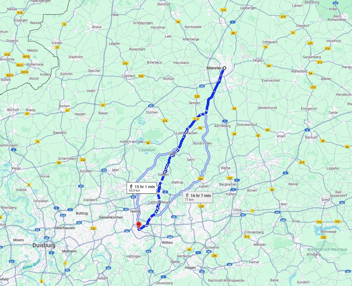 Anreise von Münster Zu Bochum Über 