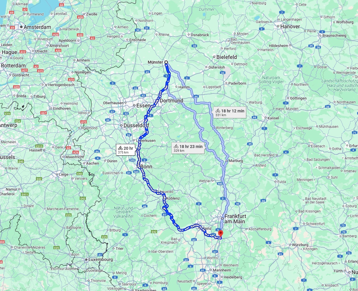 Anreise von Münster Zu Darmstadt Über 