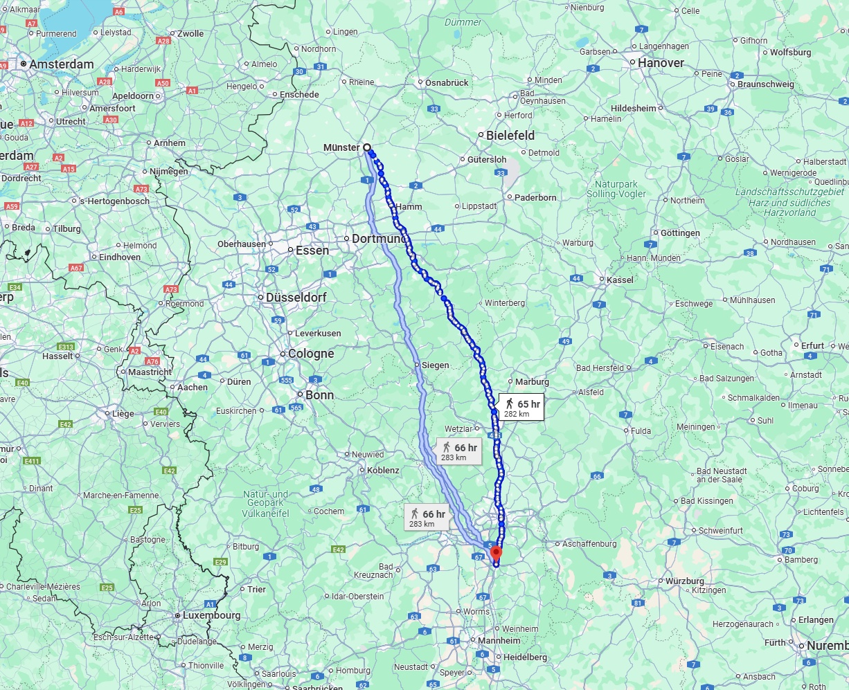 Anreise von Münster Zu Darmstadt Über 