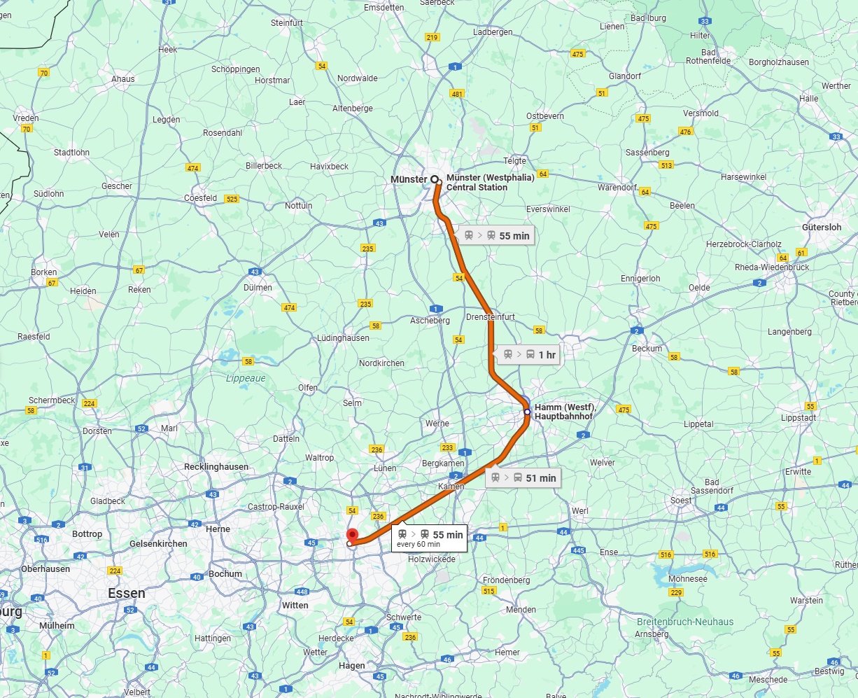 Anreise von Münster Zu Dortmund Über 