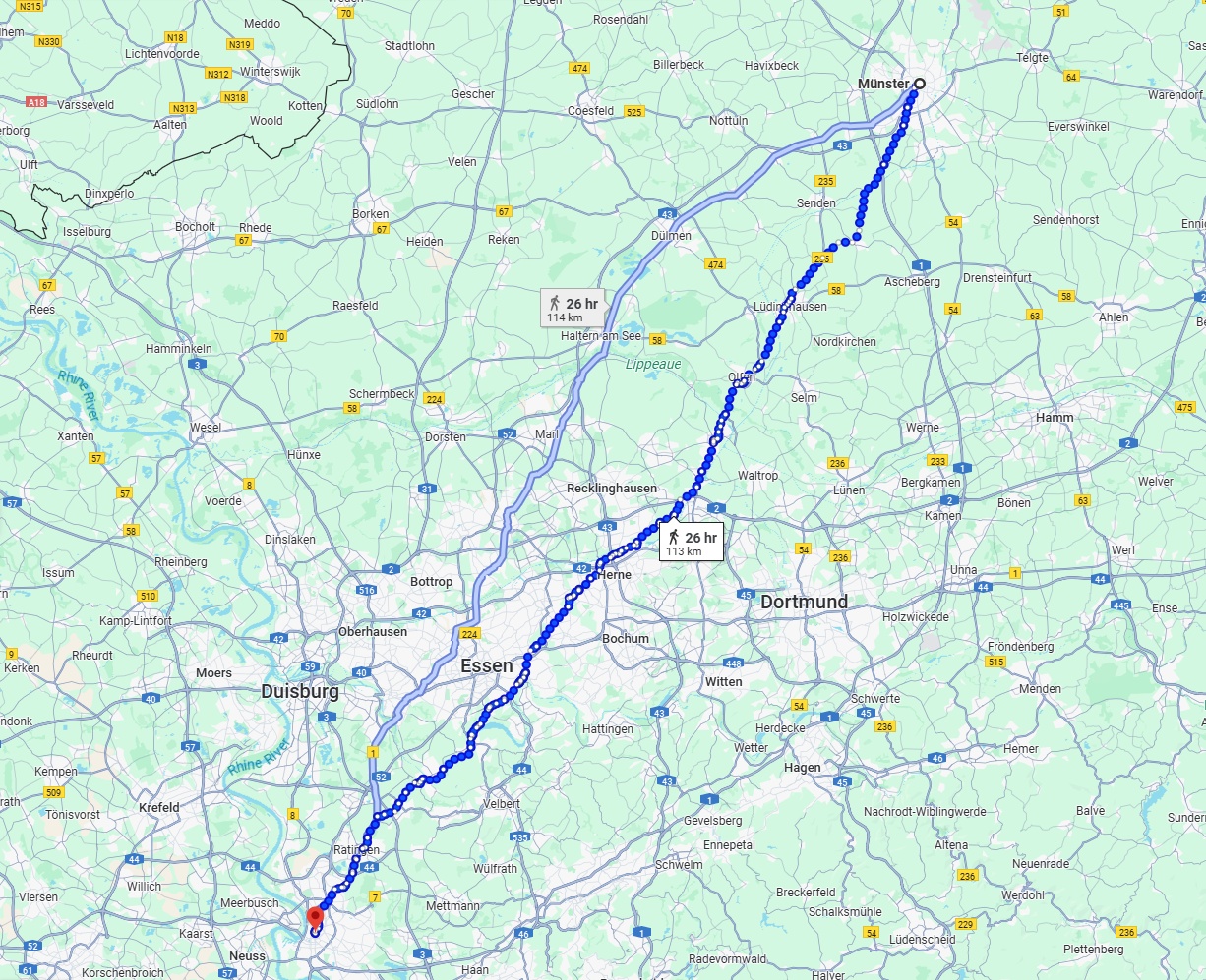 Anreise von Münster Zu Düsseldorf Über 