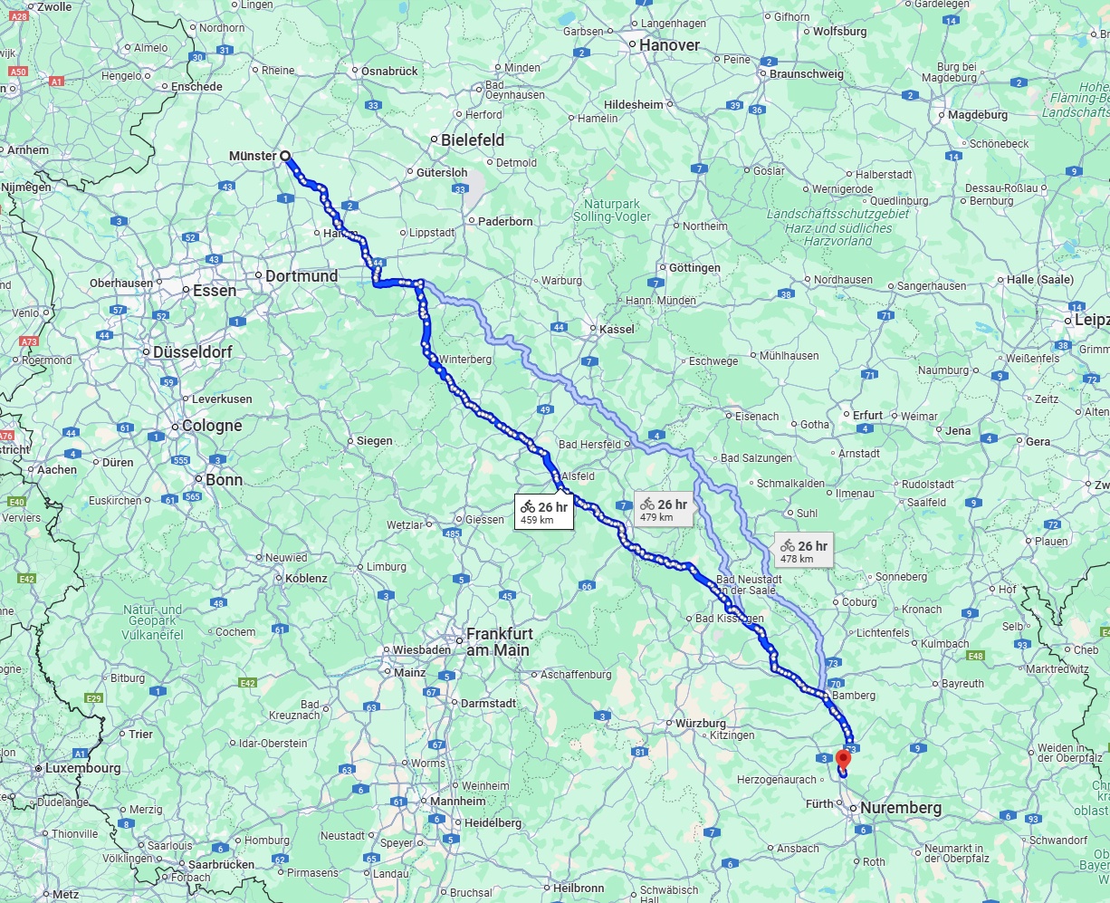 Anreise von Münster Zu Erlangen Über 