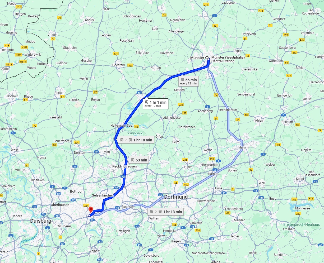 Anreise von Münster Zu Essen Über 