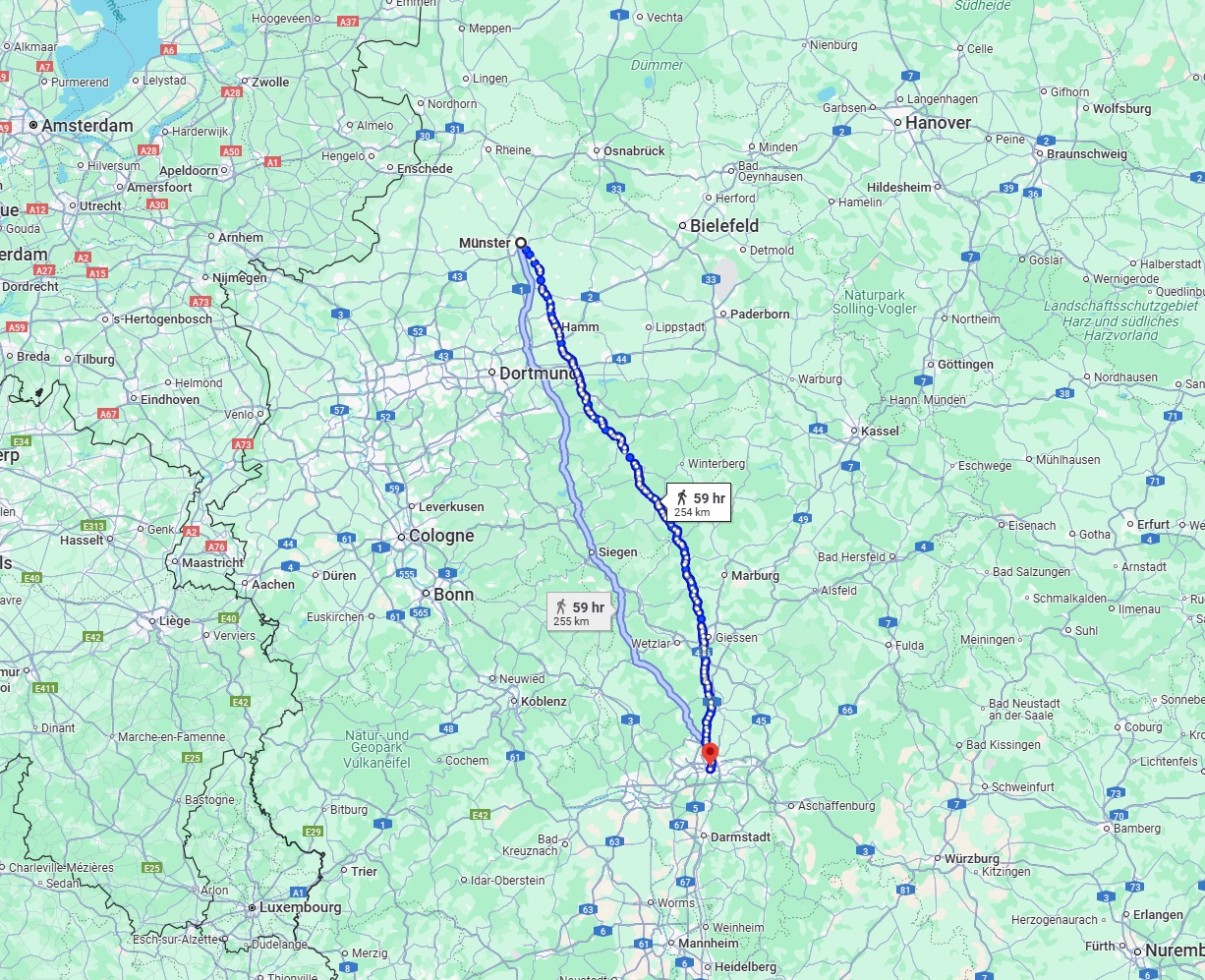 Anreise von Münster Zu Frankfurt am Main Über 