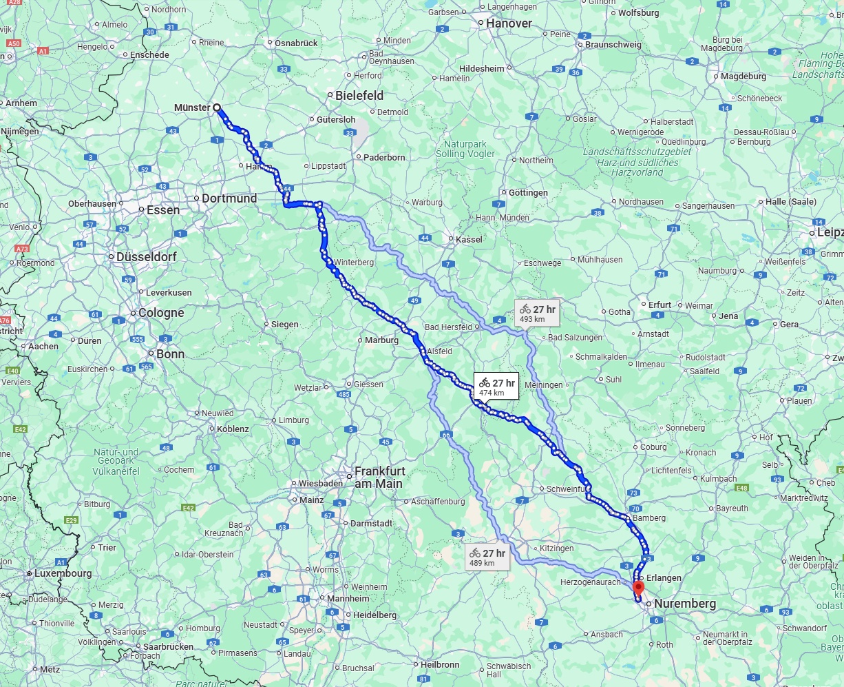 Anreise von Münster Zu Fürth Über 
