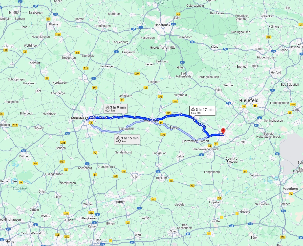 Anreise von Münster Zu Gütersloh Über 