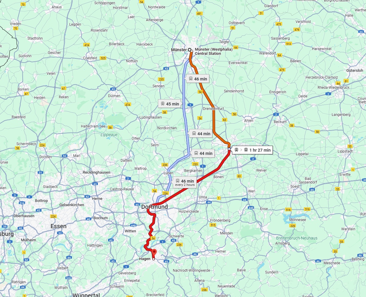 Anreise von Münster Zu Hagen Über 