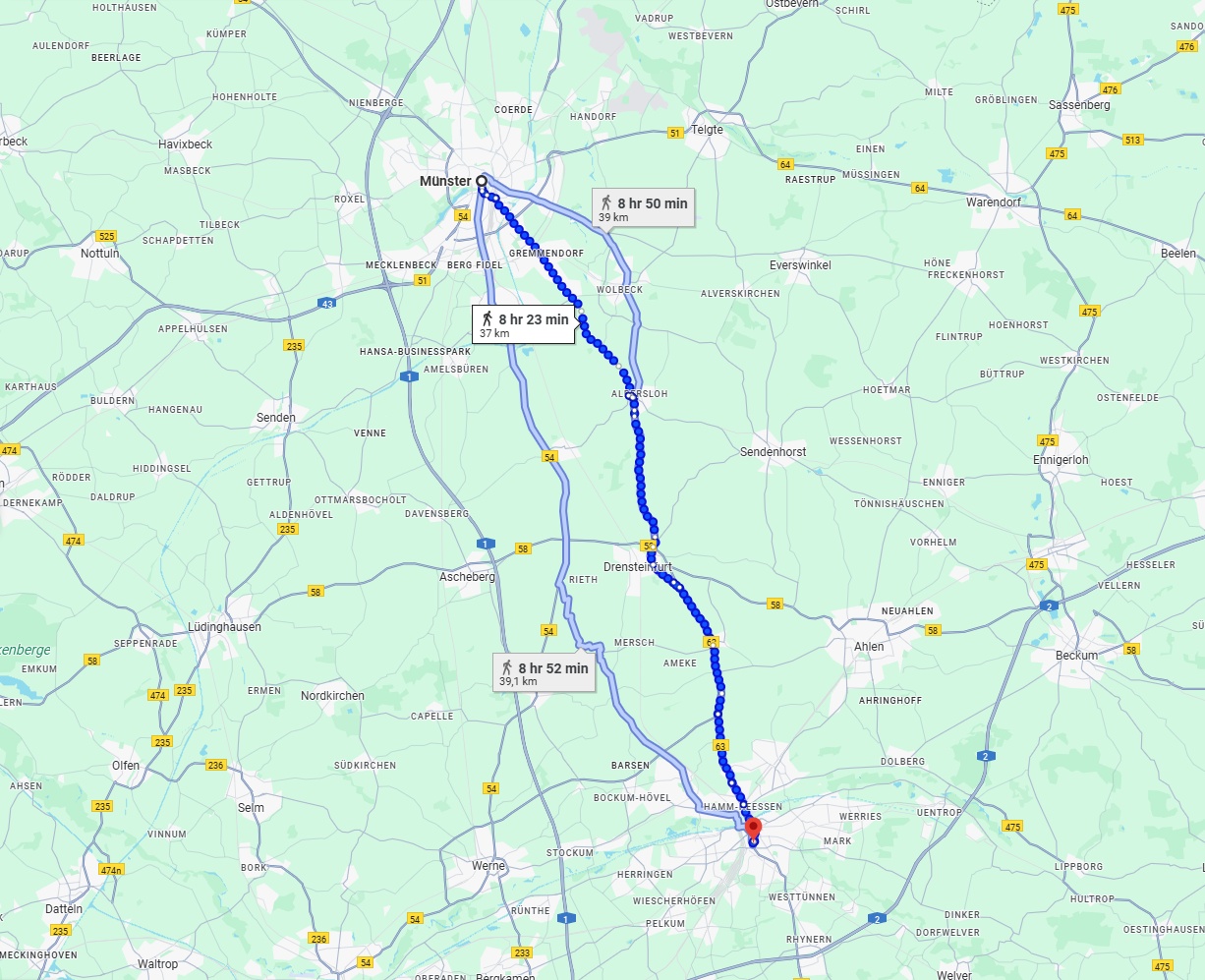 Anreise von Münster Zu Hamm Über 