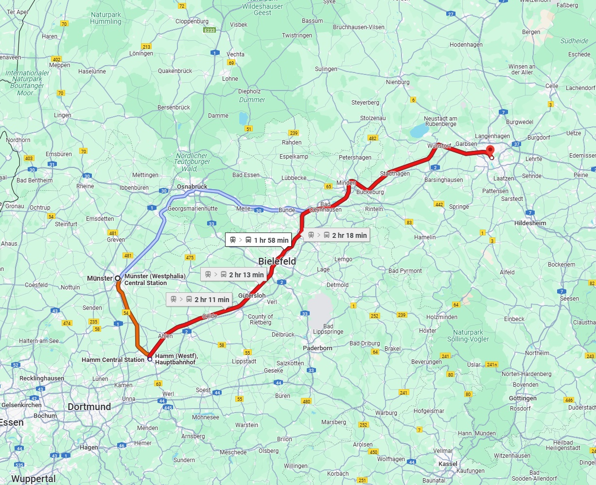 Anreise von Münster Zu Hannover Über 