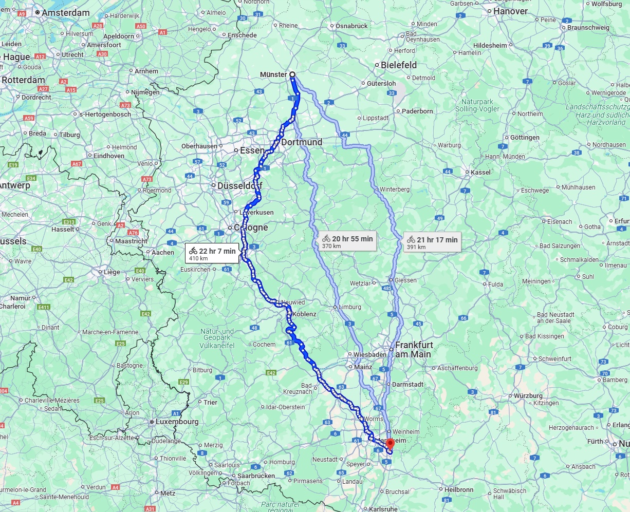 Anreise von Münster Zu Heidelberg Über 