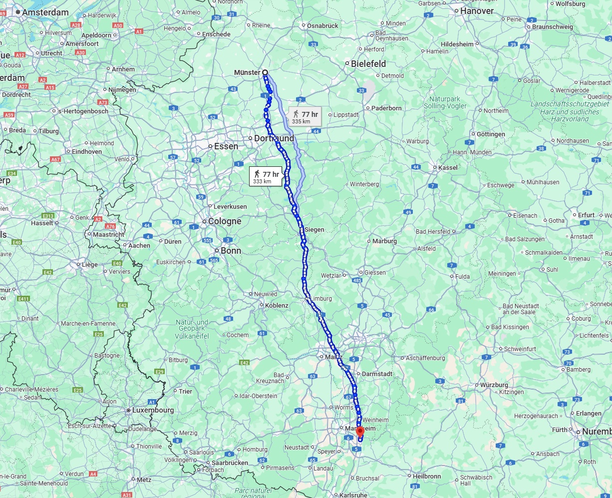 Anreise von Münster Zu Heidelberg Über 