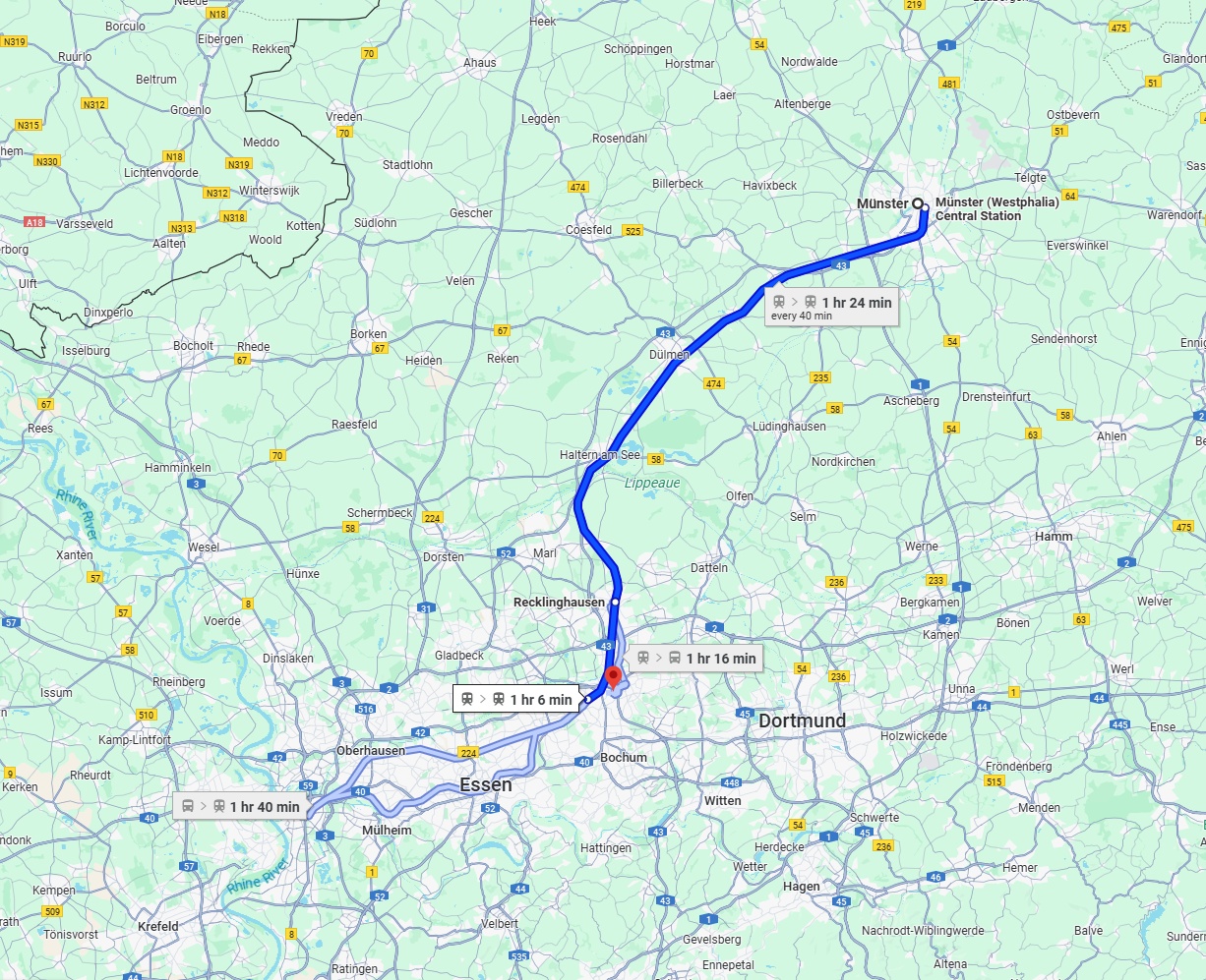Anreise von Münster Zu Herne Über 