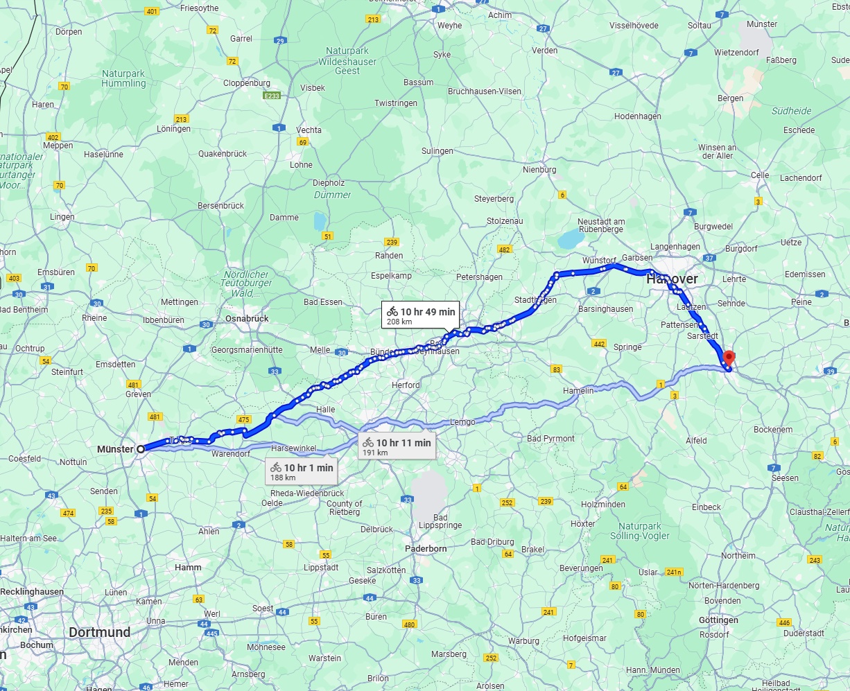 Anreise von Münster Zu Hildesheim Über 
