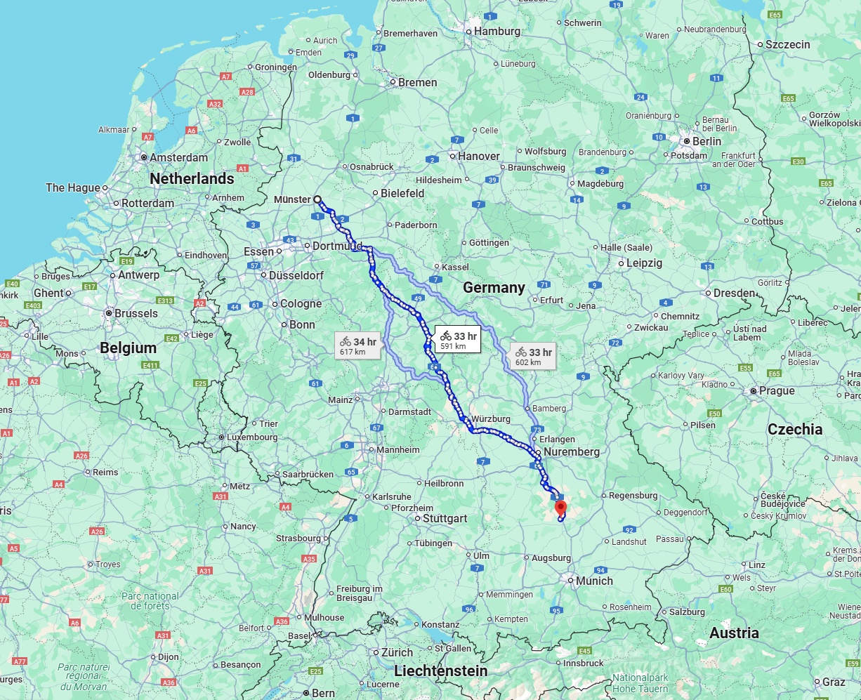 Anreise von Münster Zu Ingolstadt Über 