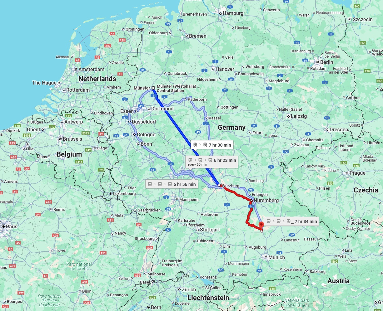 Anreise von Münster Zu Ingolstadt Über 