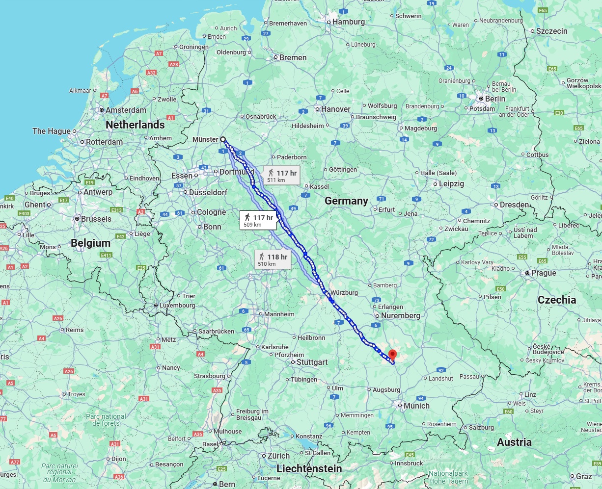 Anreise von Münster Zu Ingolstadt Über 