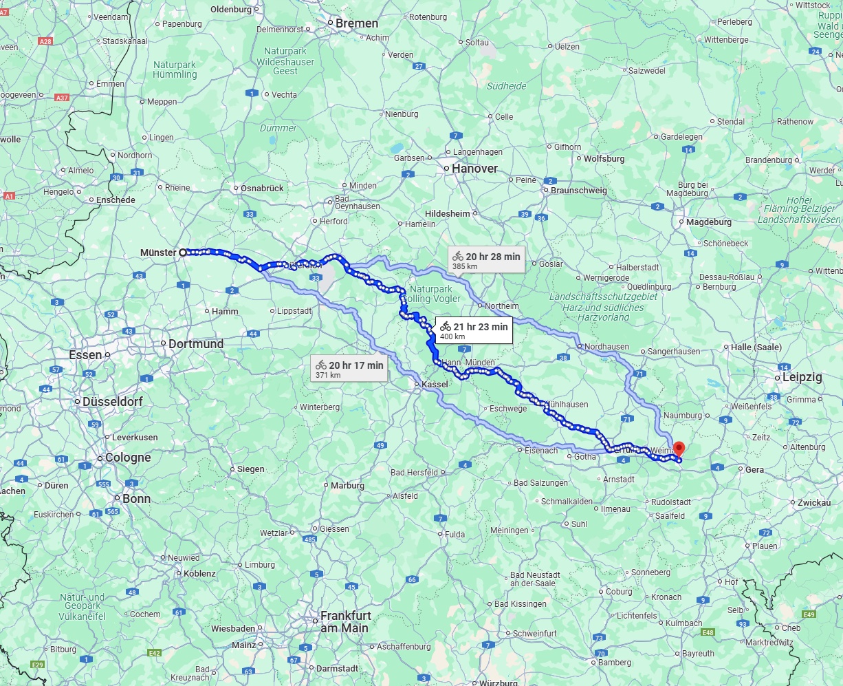 Anreise von Münster Zu Jena Über 
