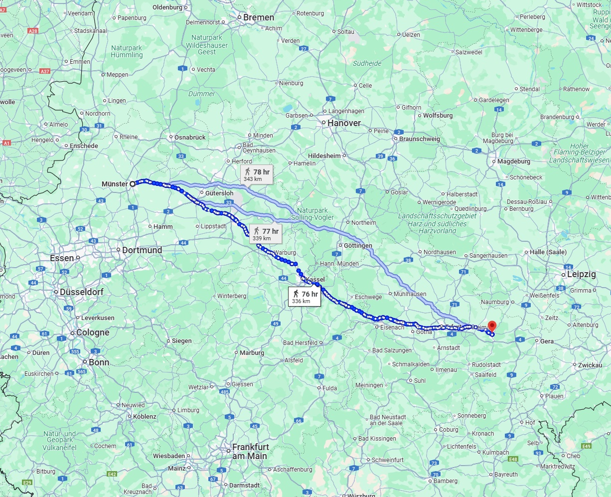 Anreise von Münster Zu Jena Über 