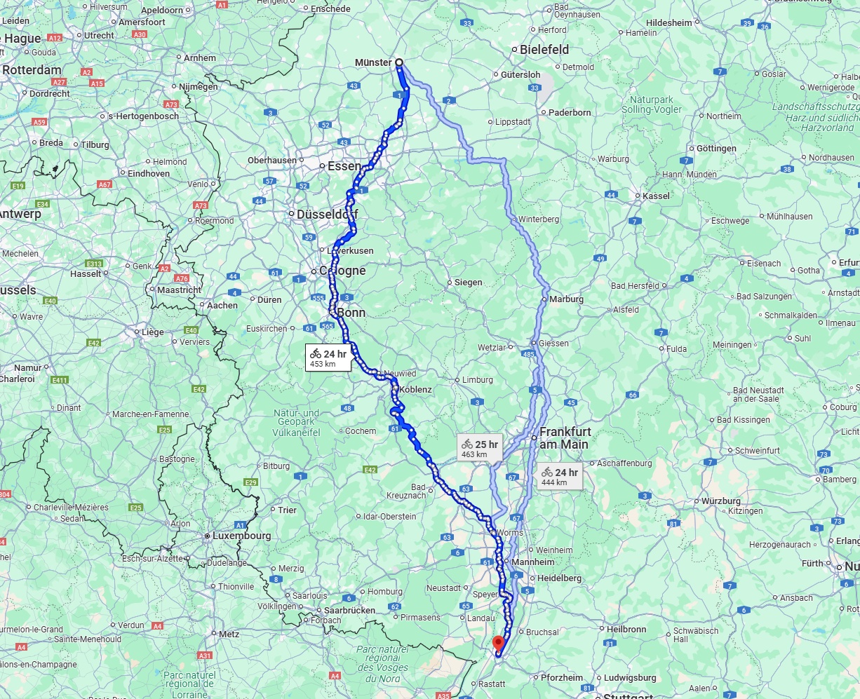 Anreise von Münster Zu Karlsruhe Über 