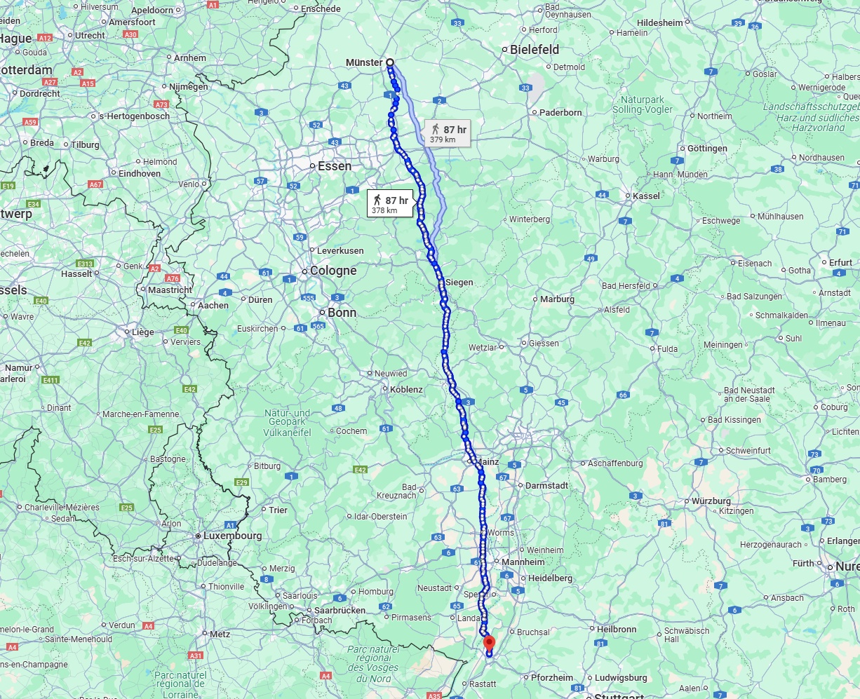 Anreise von Münster Zu Karlsruhe Über 