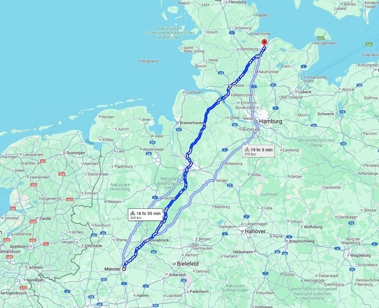 Anreise von Münster Zu Kiel Über 