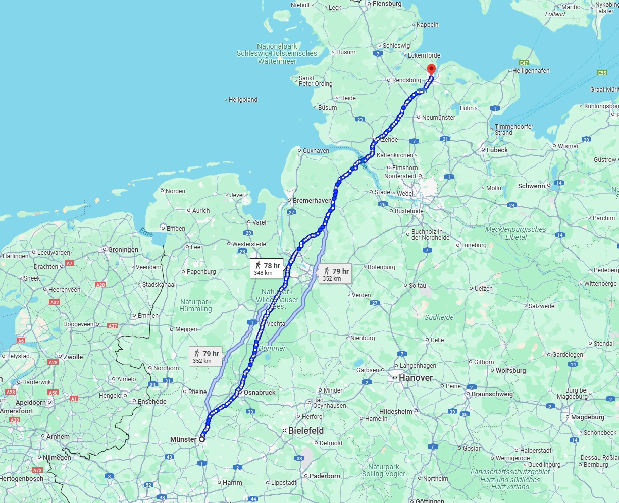 Anreise von Münster Zu Kiel Über 