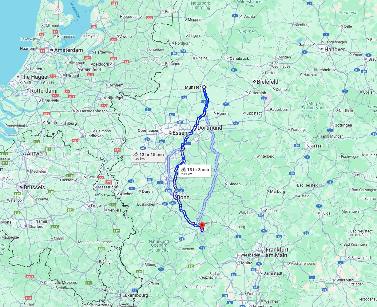 Anreise von Münster Zu Koblenz Über 