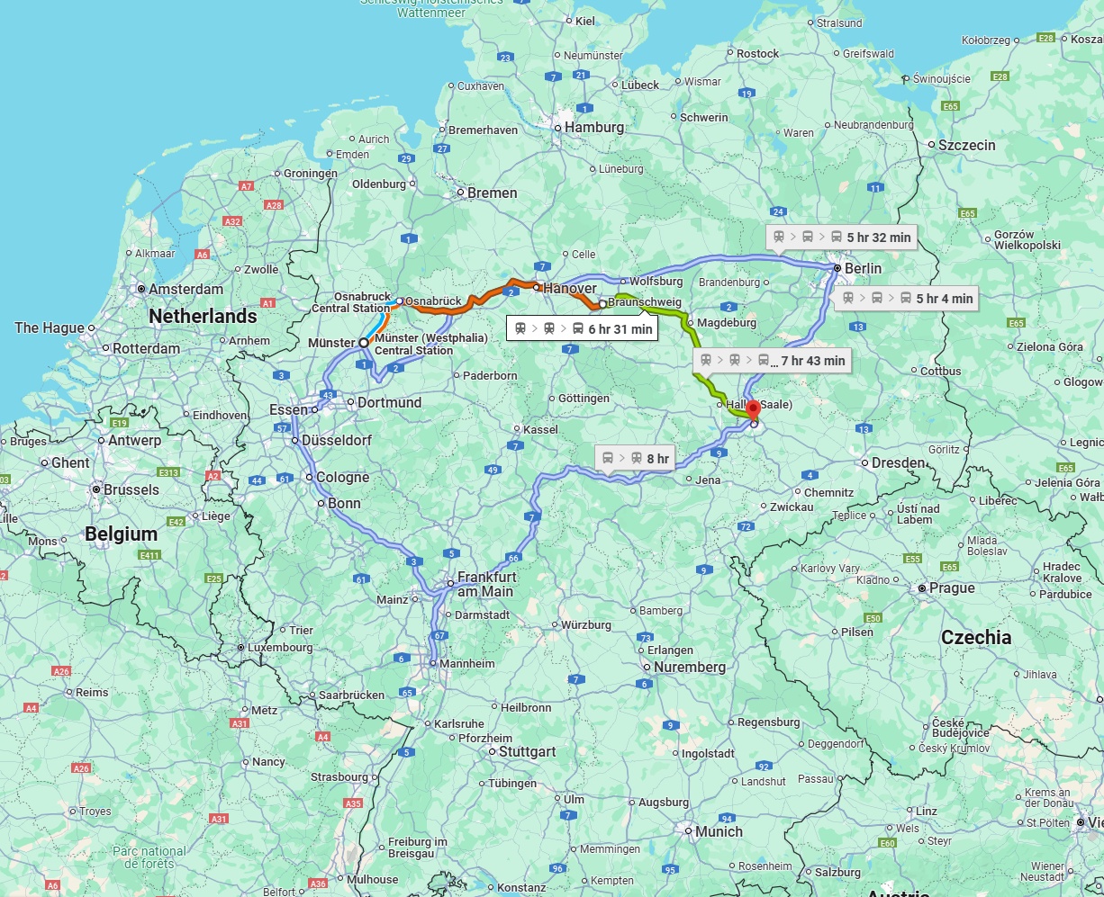 Anreise von Münster Zu Leipzig Über 
