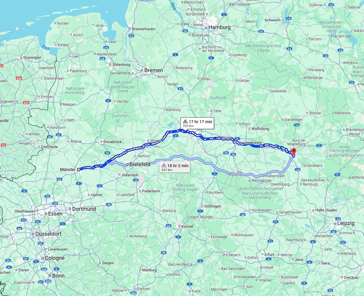 Anreise von Münster Zu Magdeburg Über 