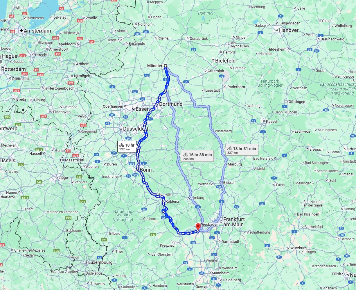Anreise von Münster Zu Mainz Über 