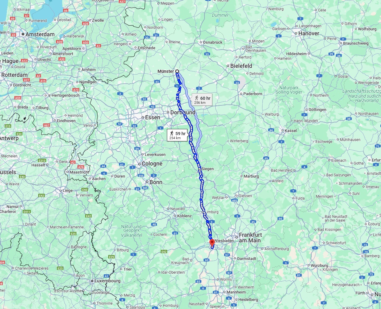 Anreise von Münster Zu Mainz Über 