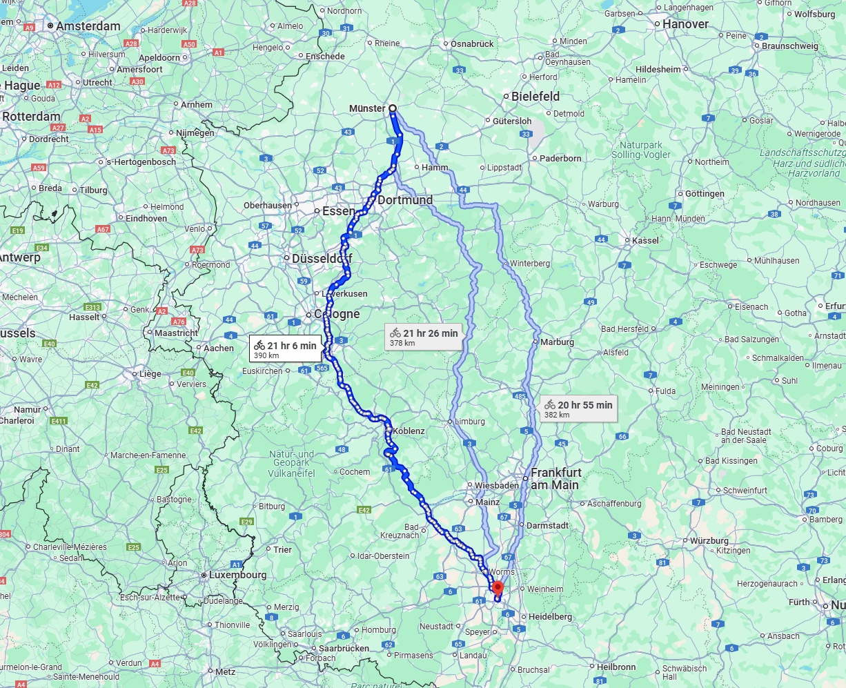 Anreise von Münster Zu Mannheim Über 