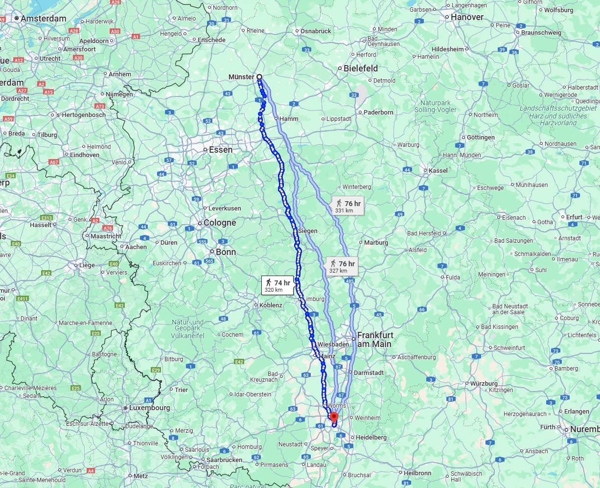 Anreise von Münster Zu Mannheim Über 