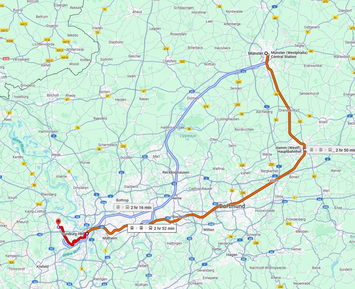 Anreise von Münster Zu Moers Über 