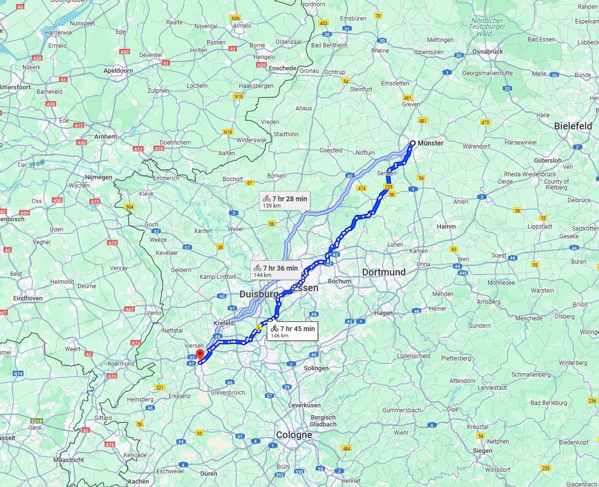 Anreise von Münster Zu Mönchengladbach Über 